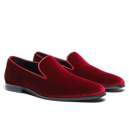 Men's Velvet Loafers Burgundy 12 Men's Velvet Loafers Burgundy 12
