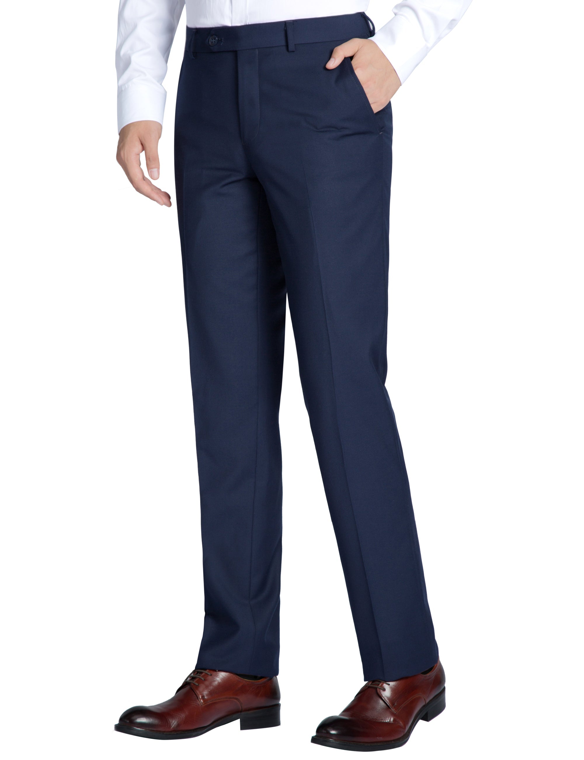 Men's Navy Slim Fit Dress Pants – OMC Formal