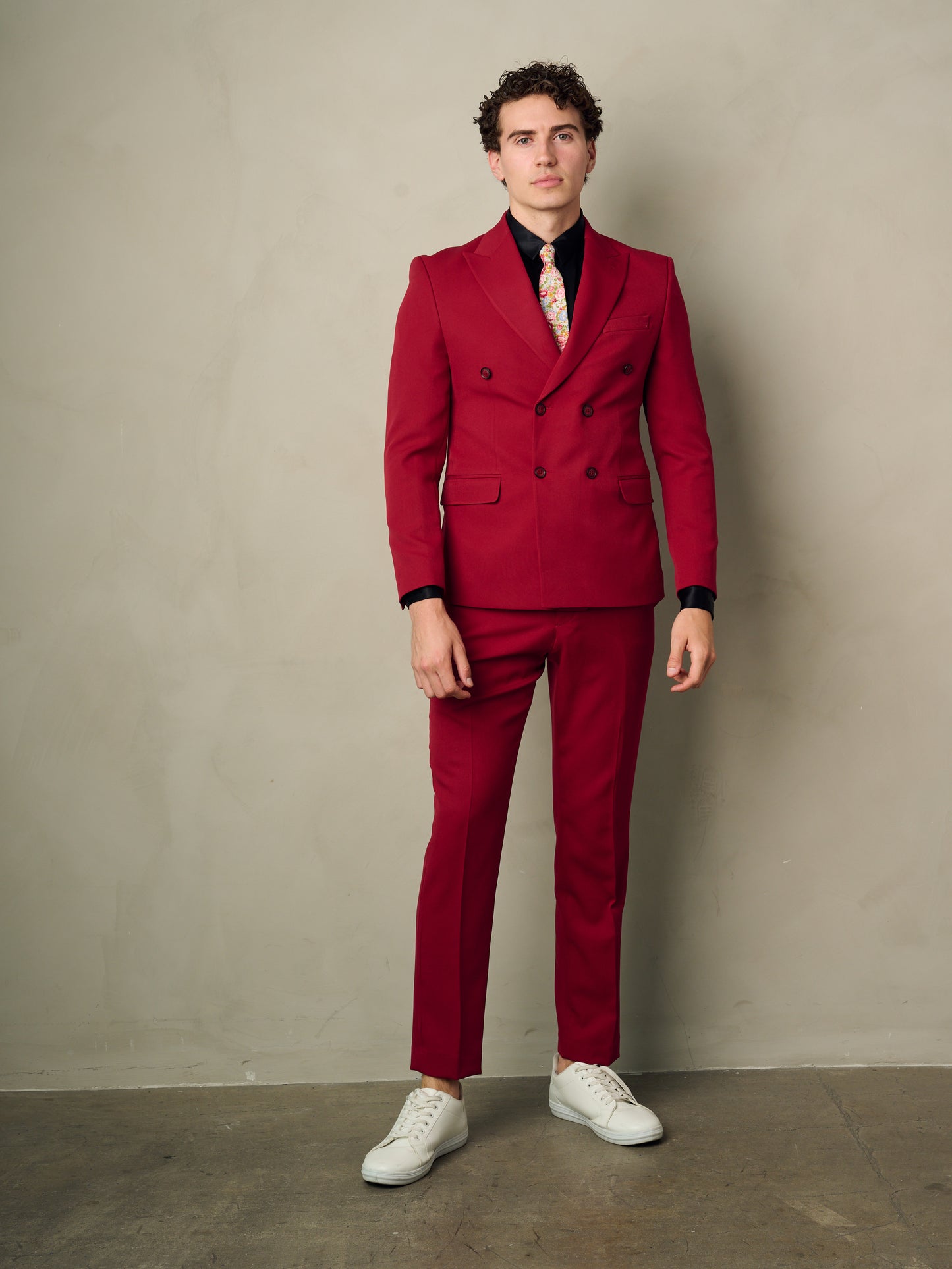 mens red double breasted suit