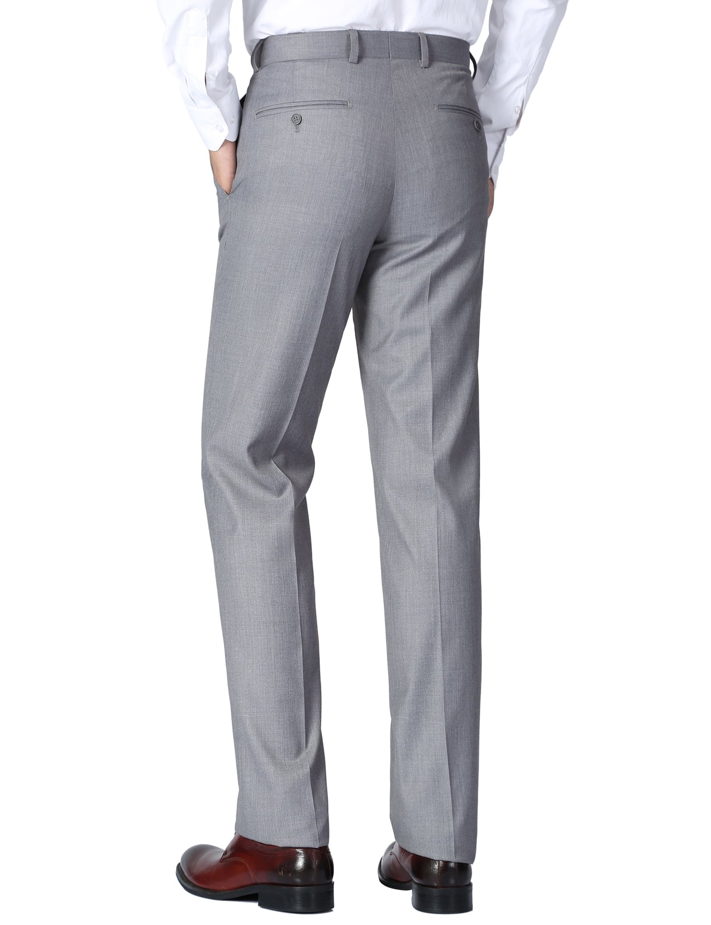 Men's Light Grey Slim Fit Dress Pants