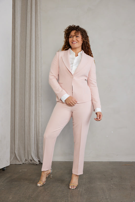 OMC 3-Pieces Women's Blush Slim Stretch Fit Luxe Suit