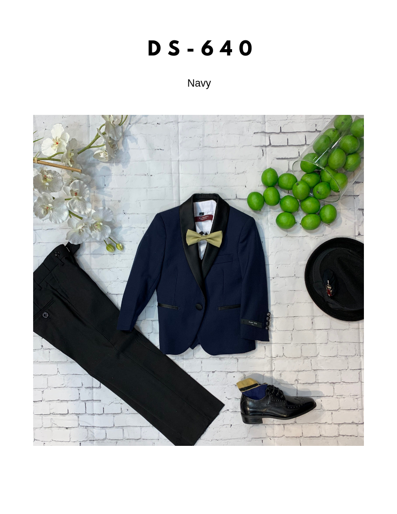 Boy's Navy Slim Fit Tuxedo (Shawl Lapel)