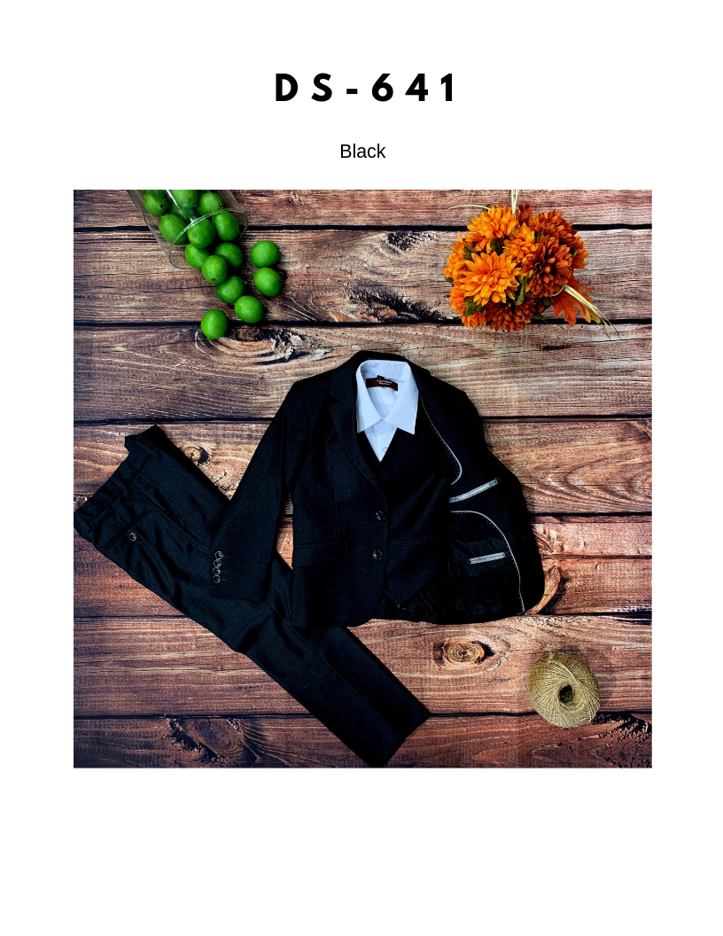 Boy's Black Slim Fit Suit