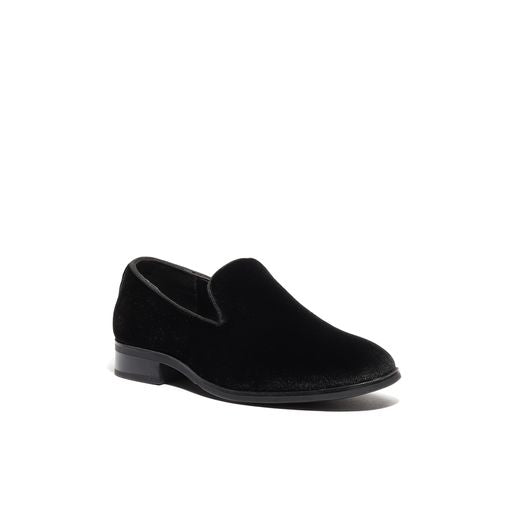 Boy's Velvet Loafers Black