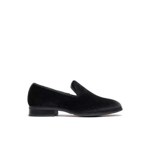 Boy's Velvet Loafers Black