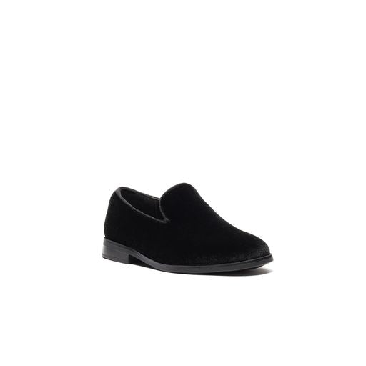 Boy's Velvet Loafers Black