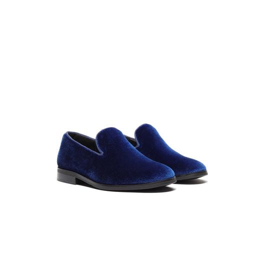 Boy's Velvet Loafers Blue
