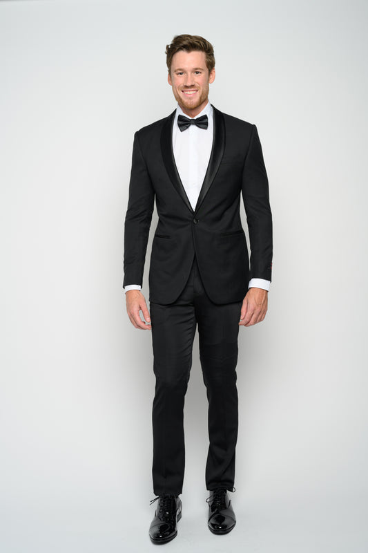 Men's Black Shawl Lapel Men's Slim Fit Tuxedo