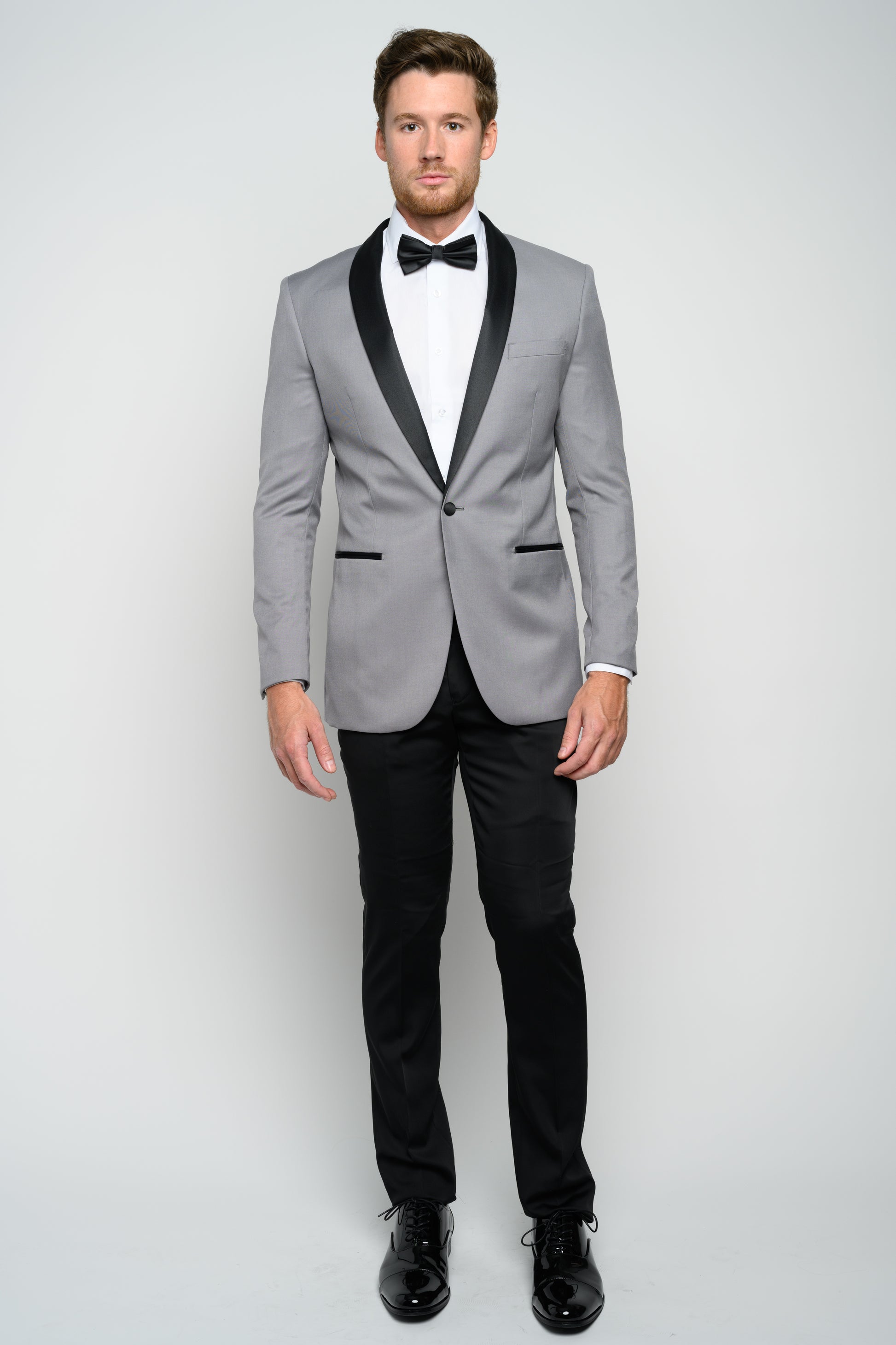 Men's Grey Shawl Lapel Slim Fit Tuxedo