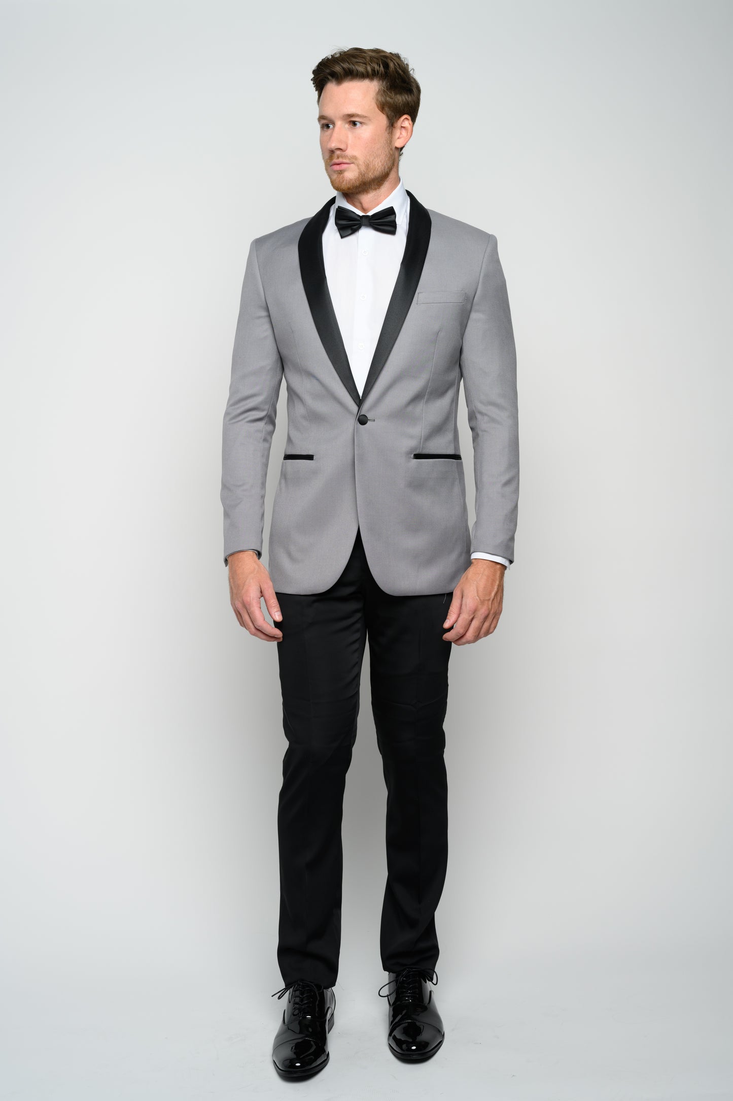 Men's Grey Shawl Lapel Slim Fit Tuxedo