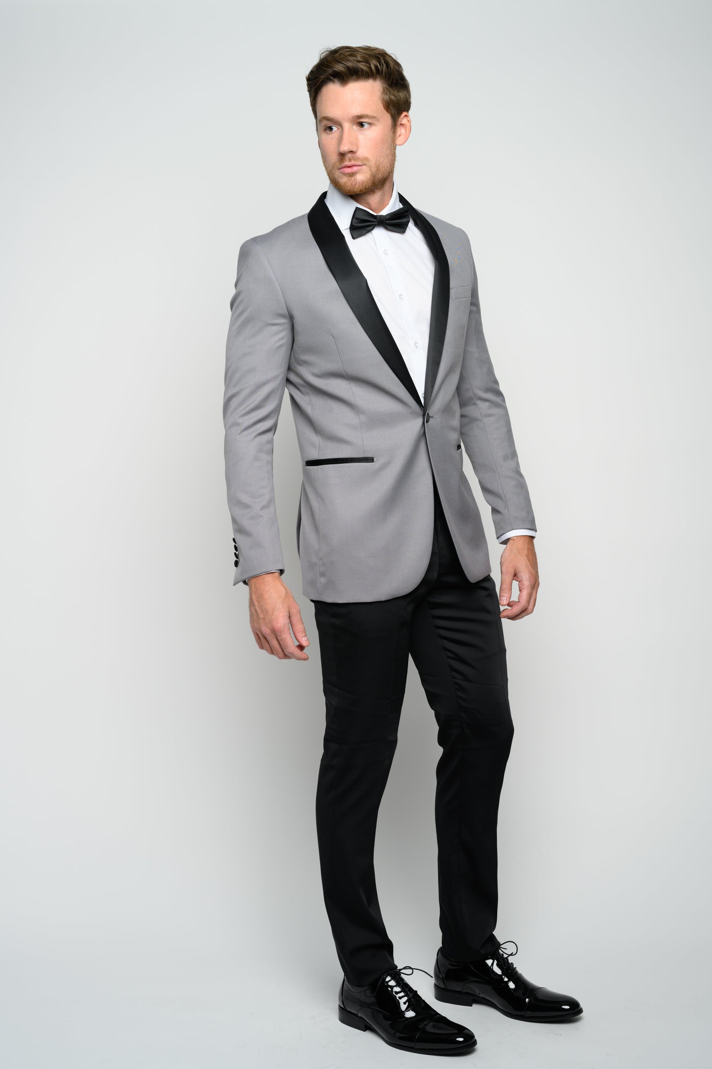 Men's Grey Shawl Lapel Slim Fit Tuxedo
