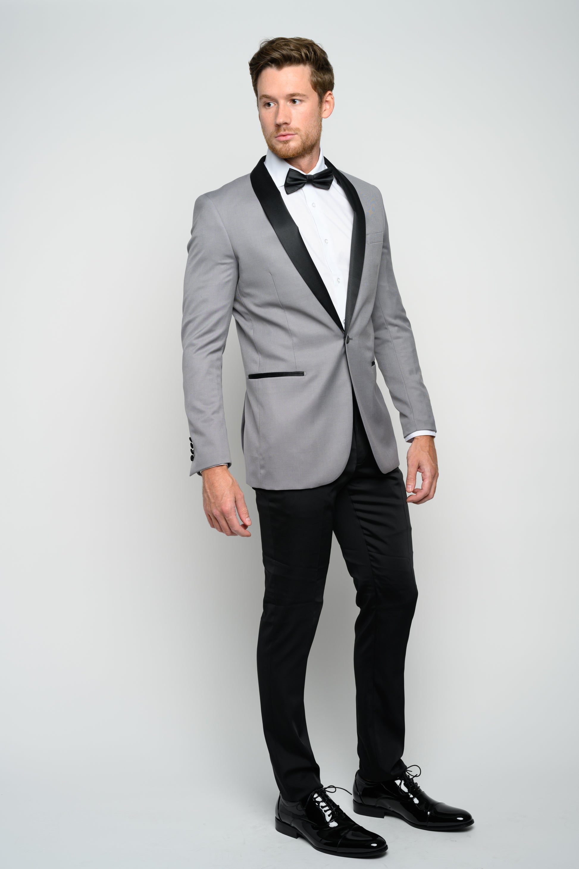 Men's Grey Shawl Lapel Slim Fit Tuxedo