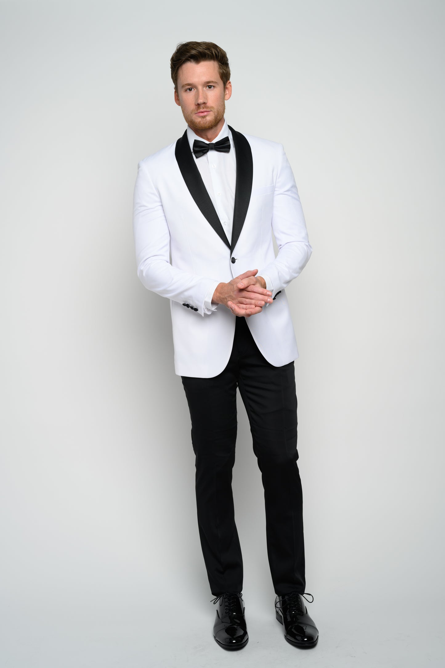 Men's White Shawl Lapel Slim Fit Tuxedo