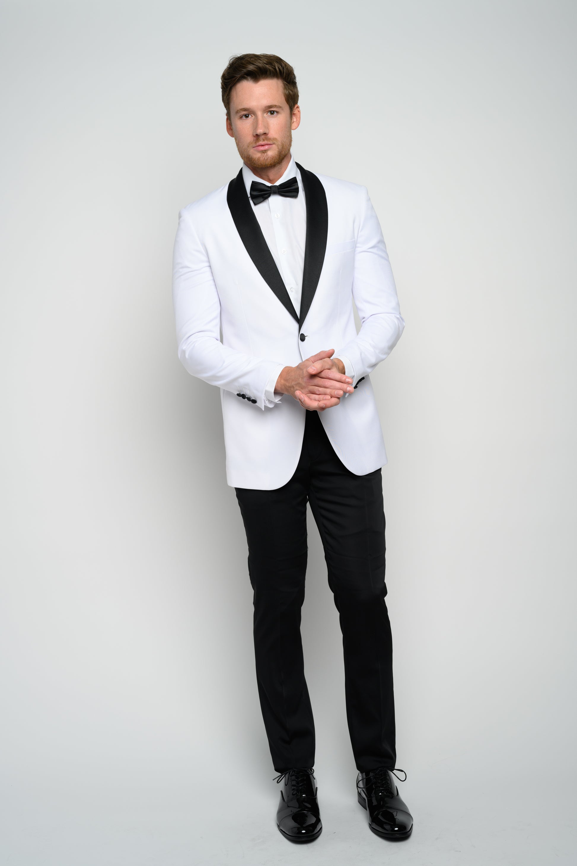 Men's White Shawl Lapel Slim Fit Tuxedo