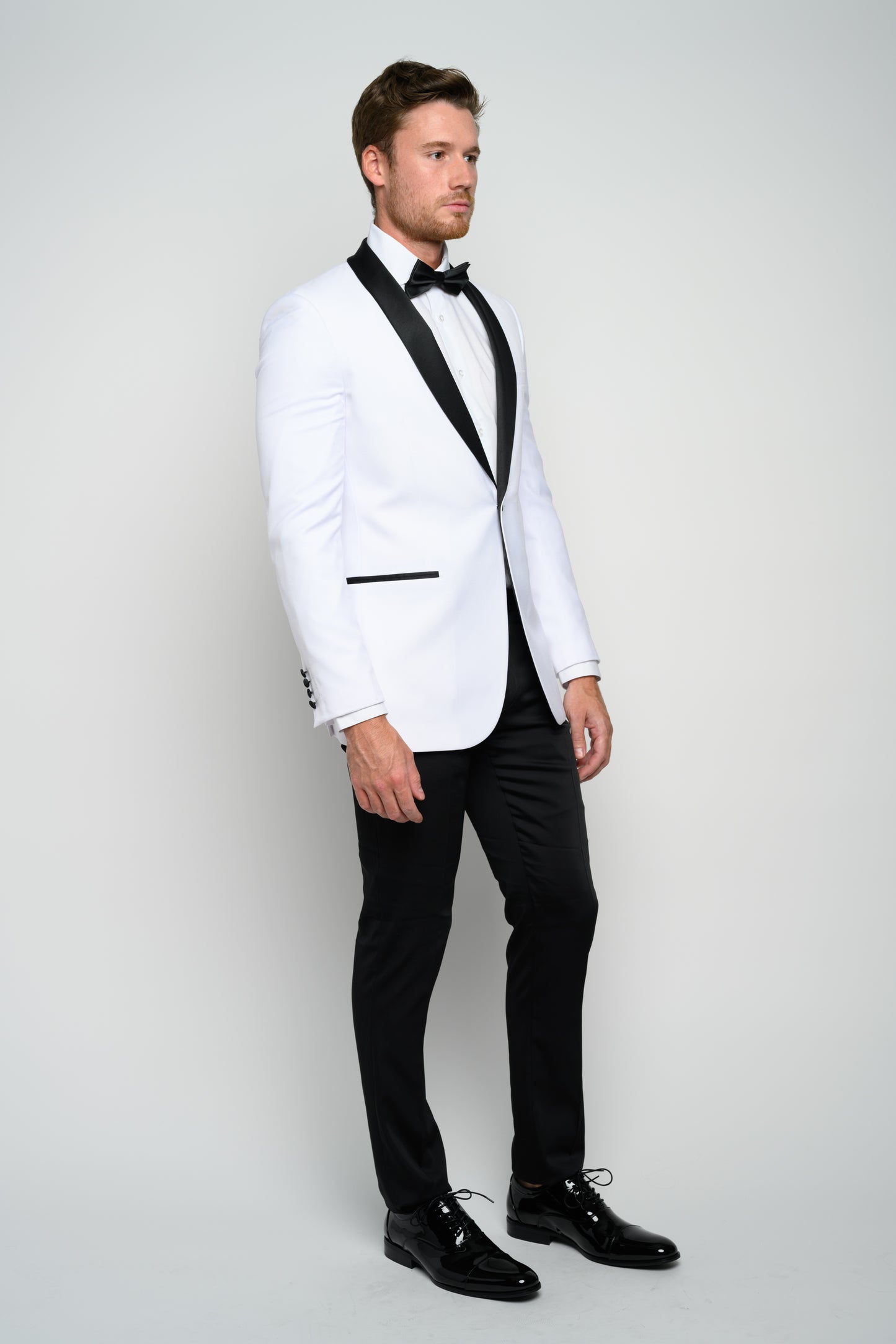 Men's White Shawl Lapel Slim Fit Tuxedo 