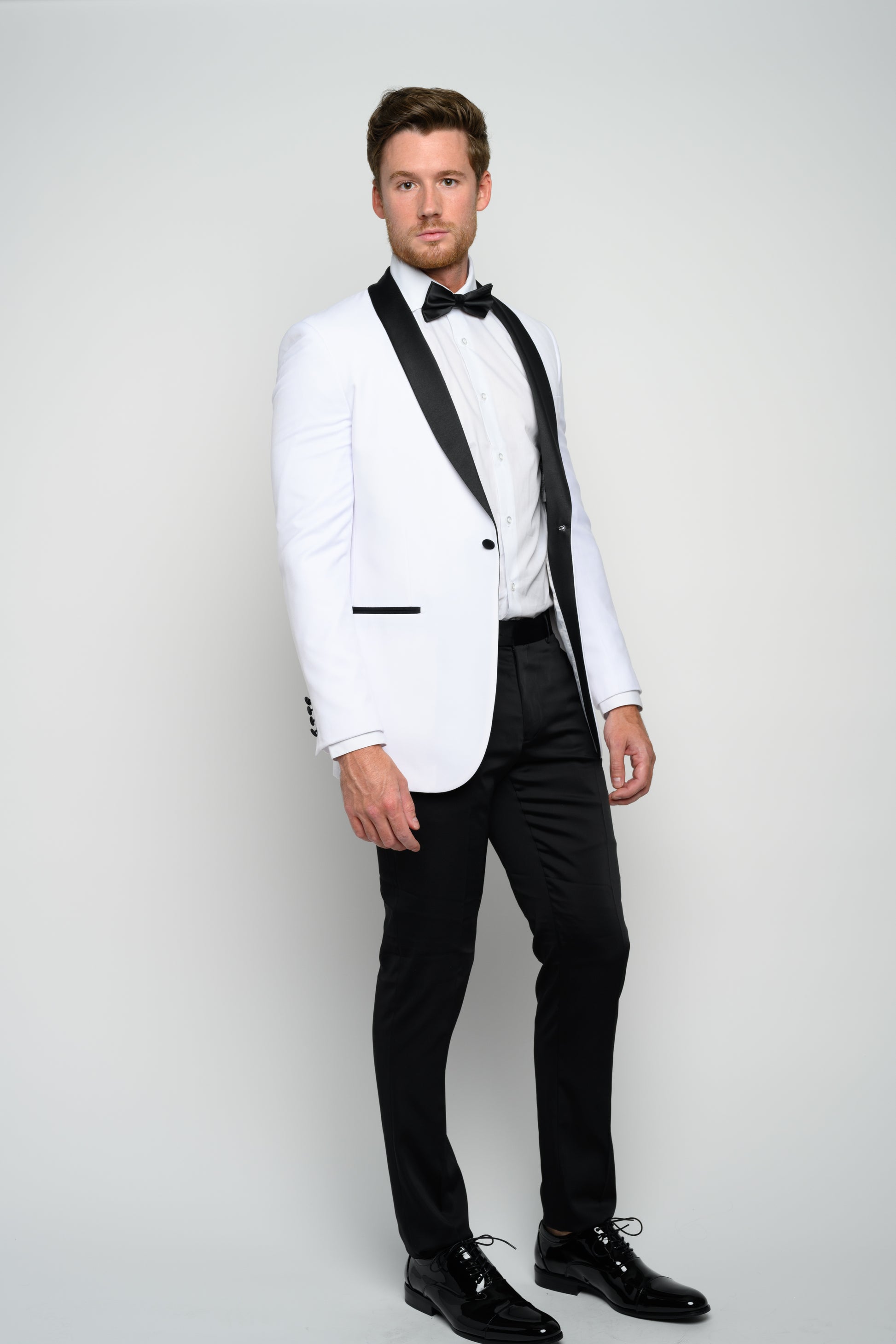 Men's White Shawl Lapel Slim Fit Tuxedo