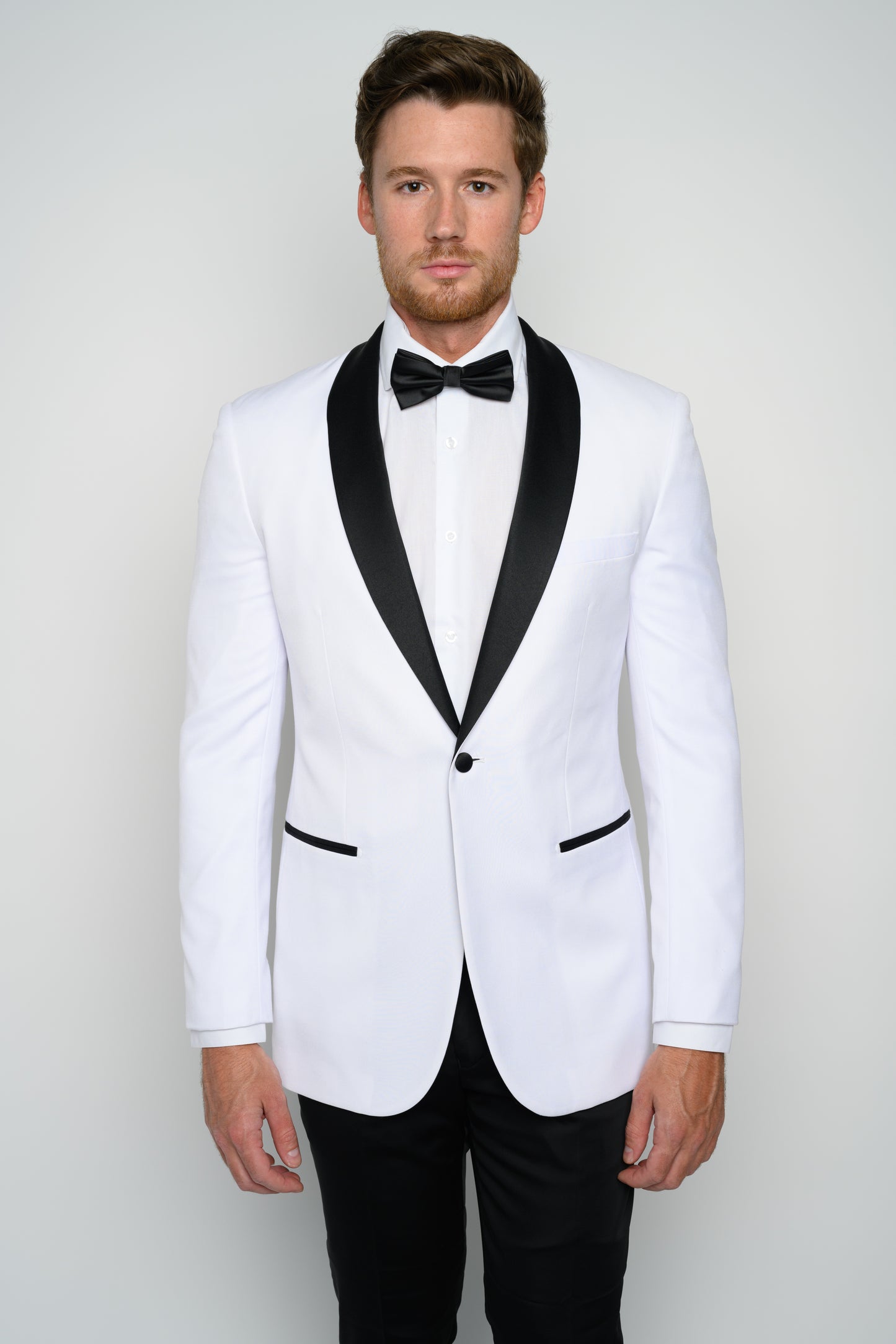 Men's White Shawl Lapel Slim Fit Tuxedo