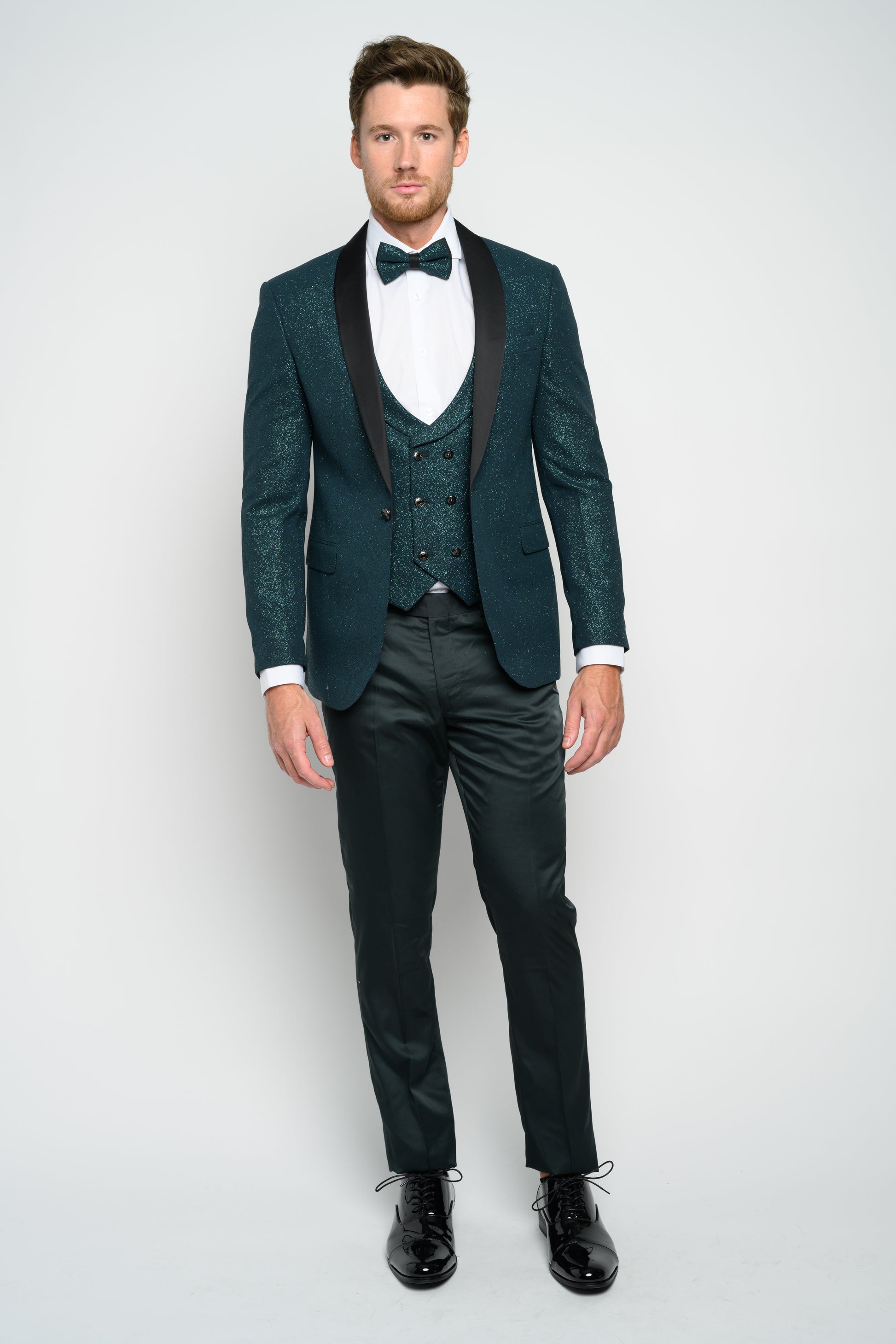 Men's Hunter Green Modern Sequin Tuxedo Set