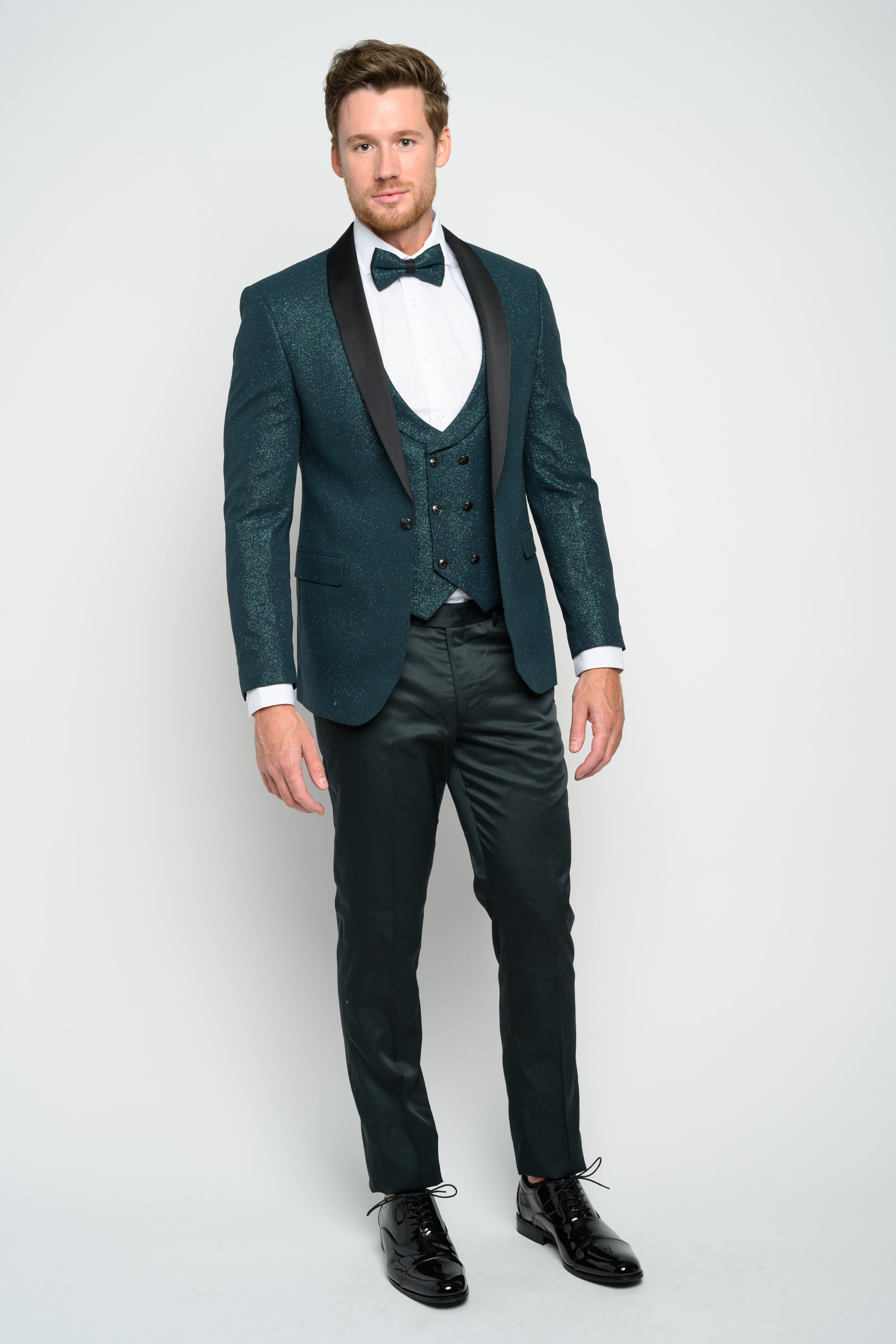 Men's Hunter Green Modern Sequin Tuxedo Set