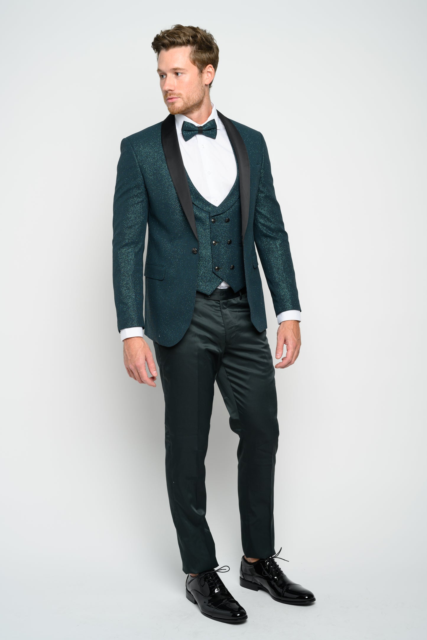 Men's Hunter Green Modern Sequin Tuxedo Set