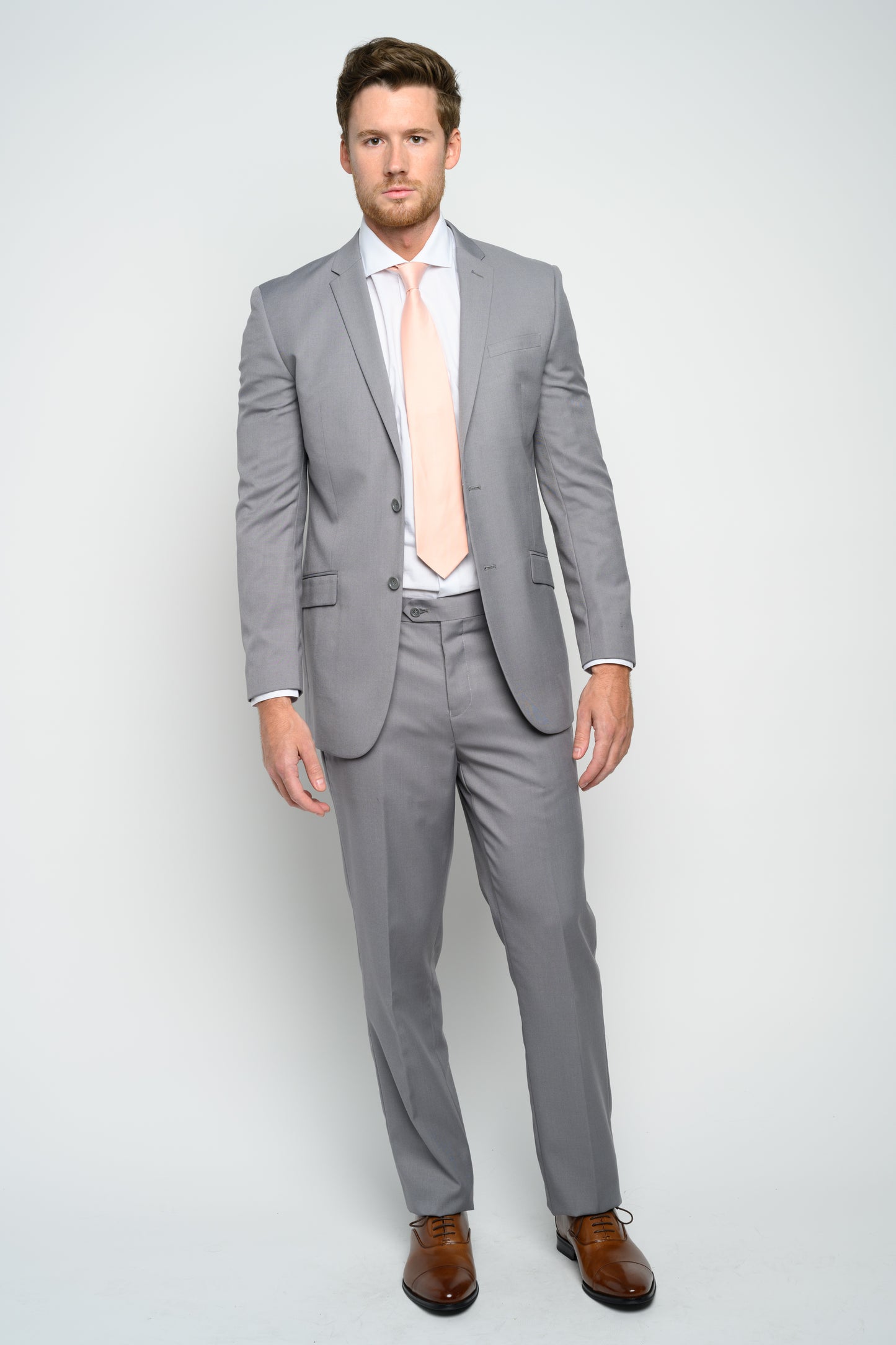 Men's Light Grey Slim Fit Suit