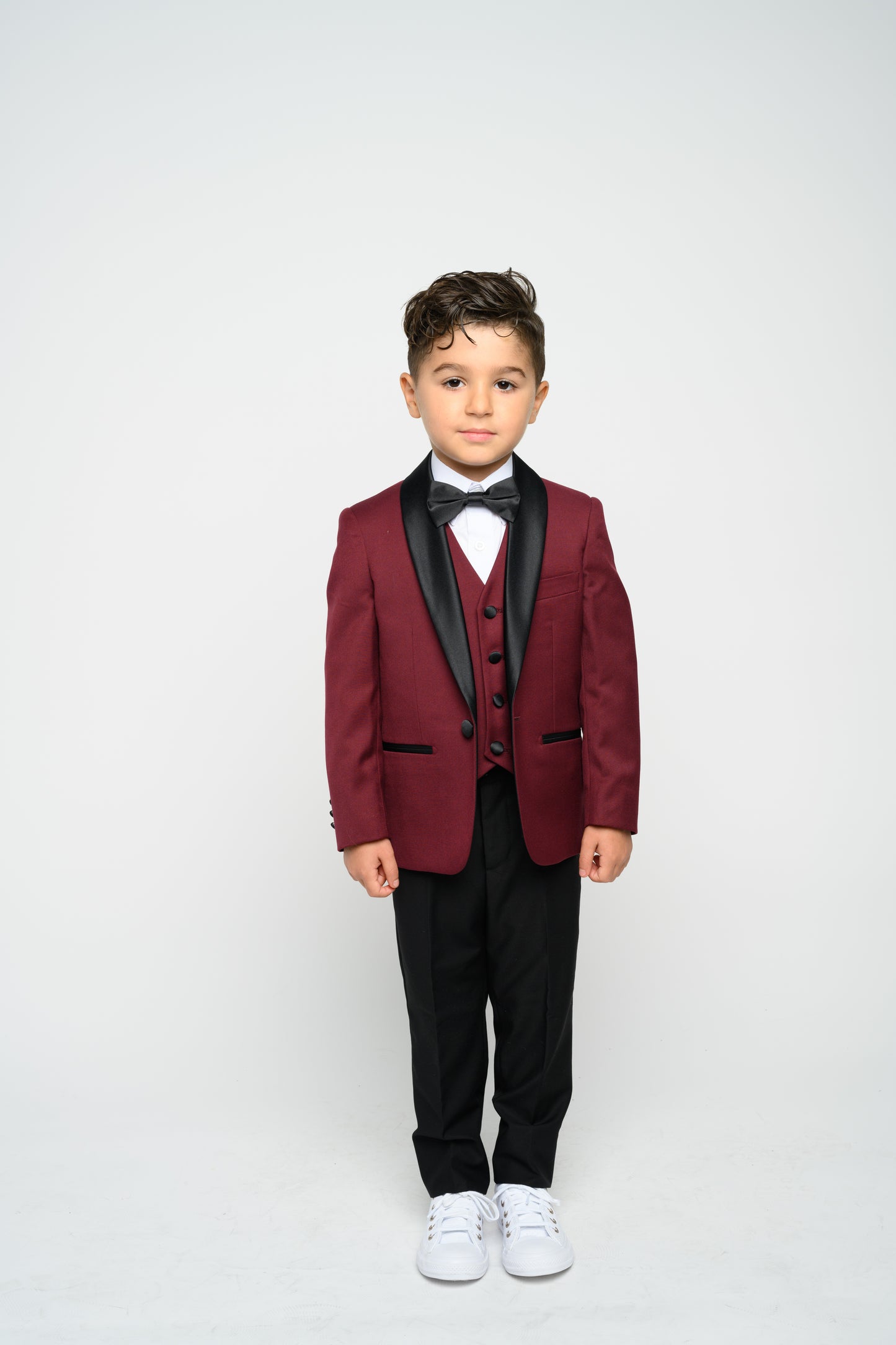 Boy's Burgundy Slim Fit Tuxedo