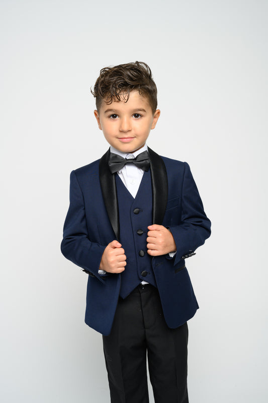 Boy's Navy Slim Fit Tuxedo (Shawl Lapel)