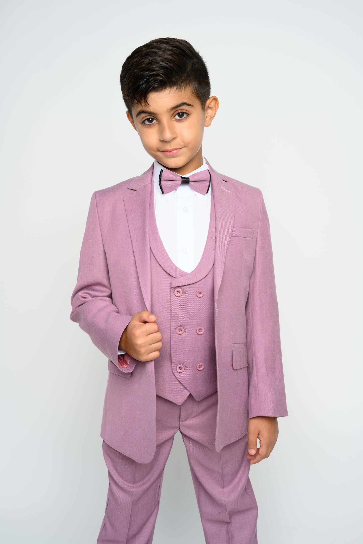 Boy's Mauve Slim Fit Suit
