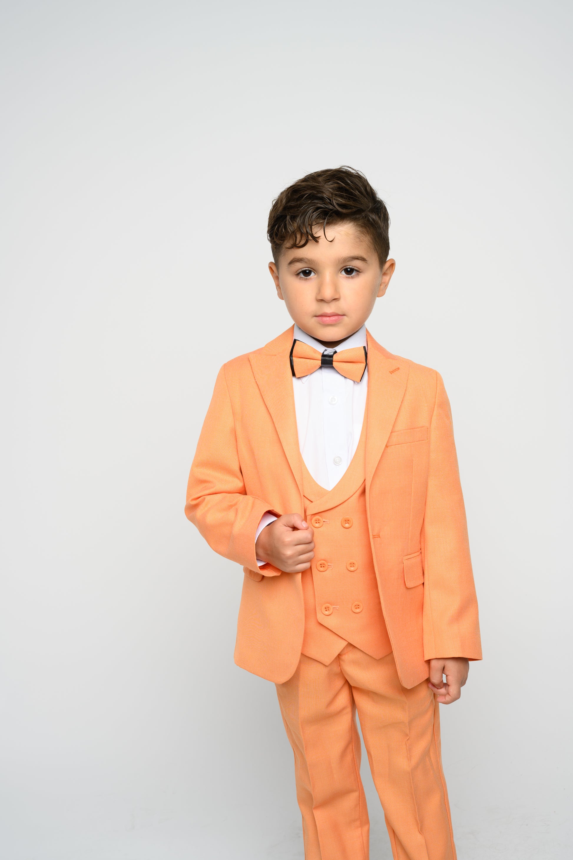 Boy's Orange Slim Fit Suit