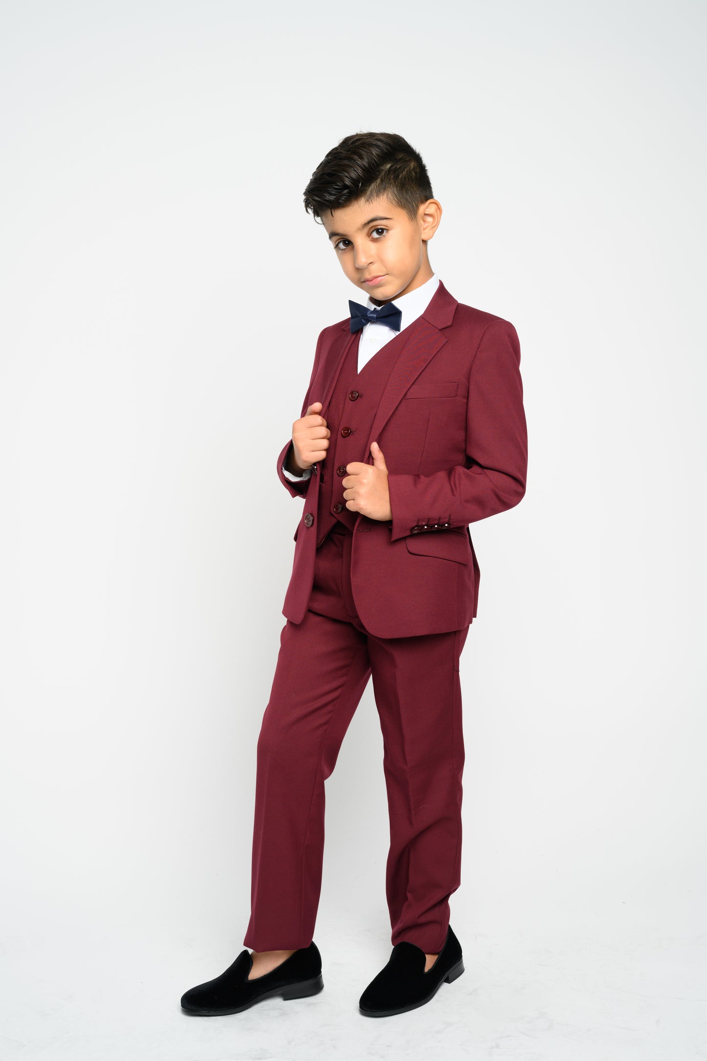 Boy's Burgundy Slim Fit Suit