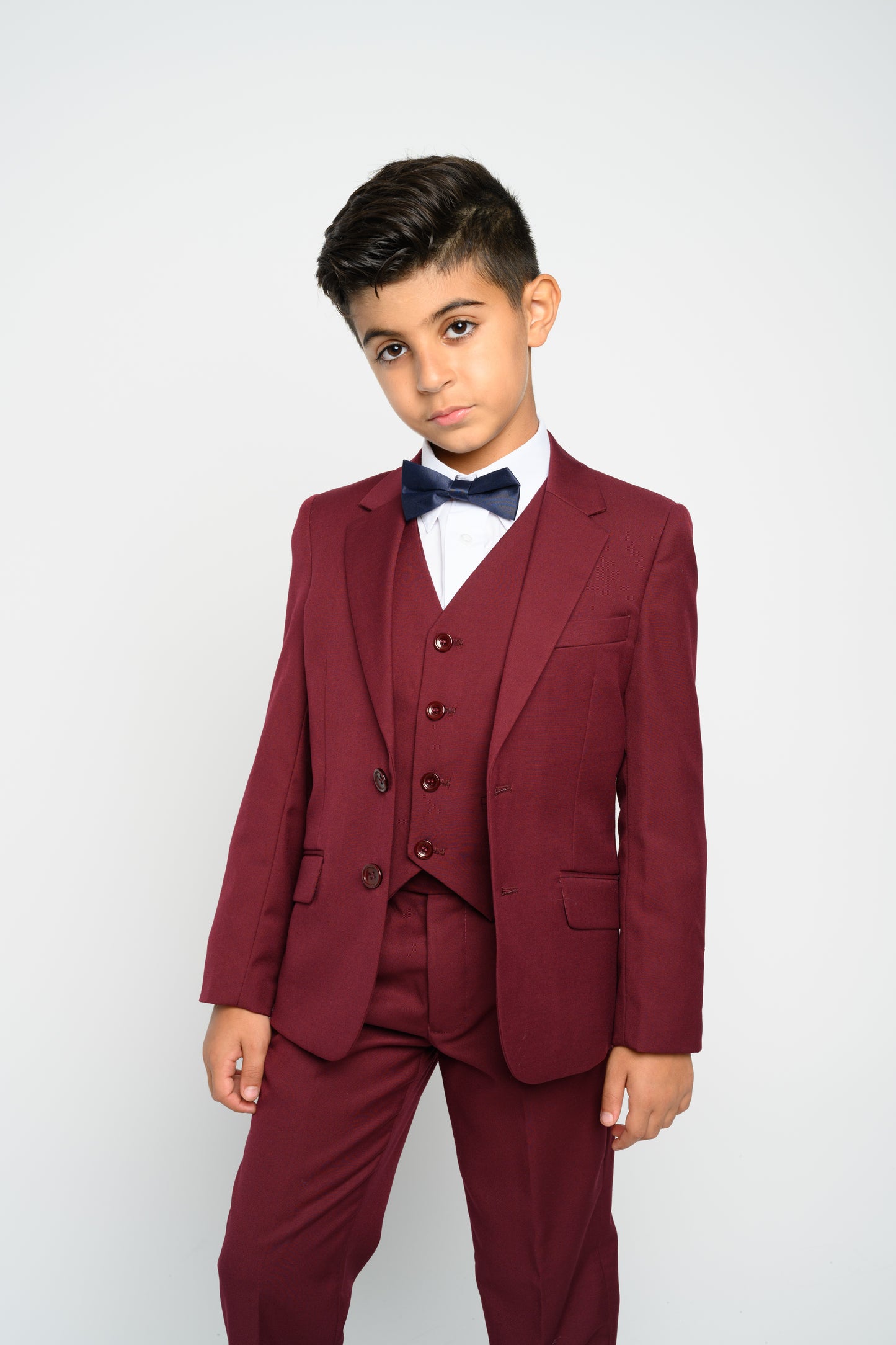 Boy's Burgundy Slim Fit Suit