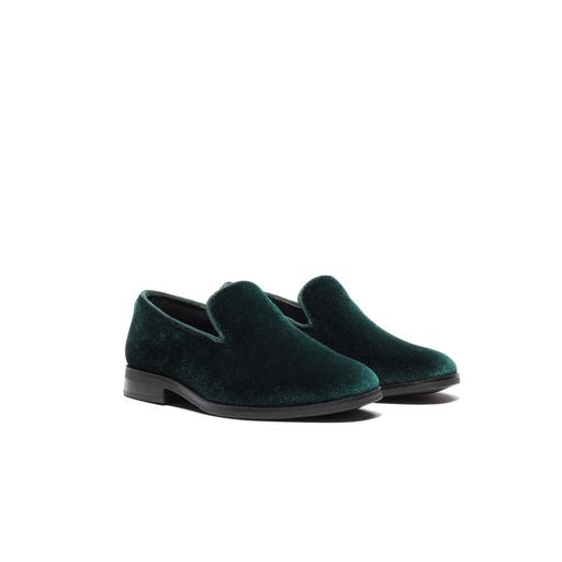 Boy's velvet Loafers Hunter Green