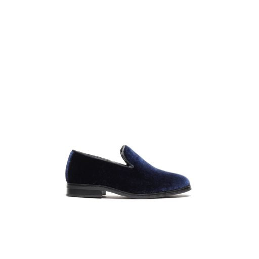 Boy's Velvet Loafers Navy Blue