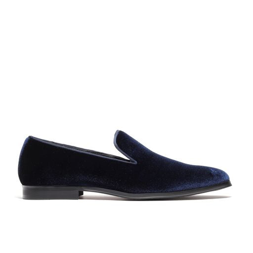 Men's Velvet Loafers Navy Blue – OMC Formal