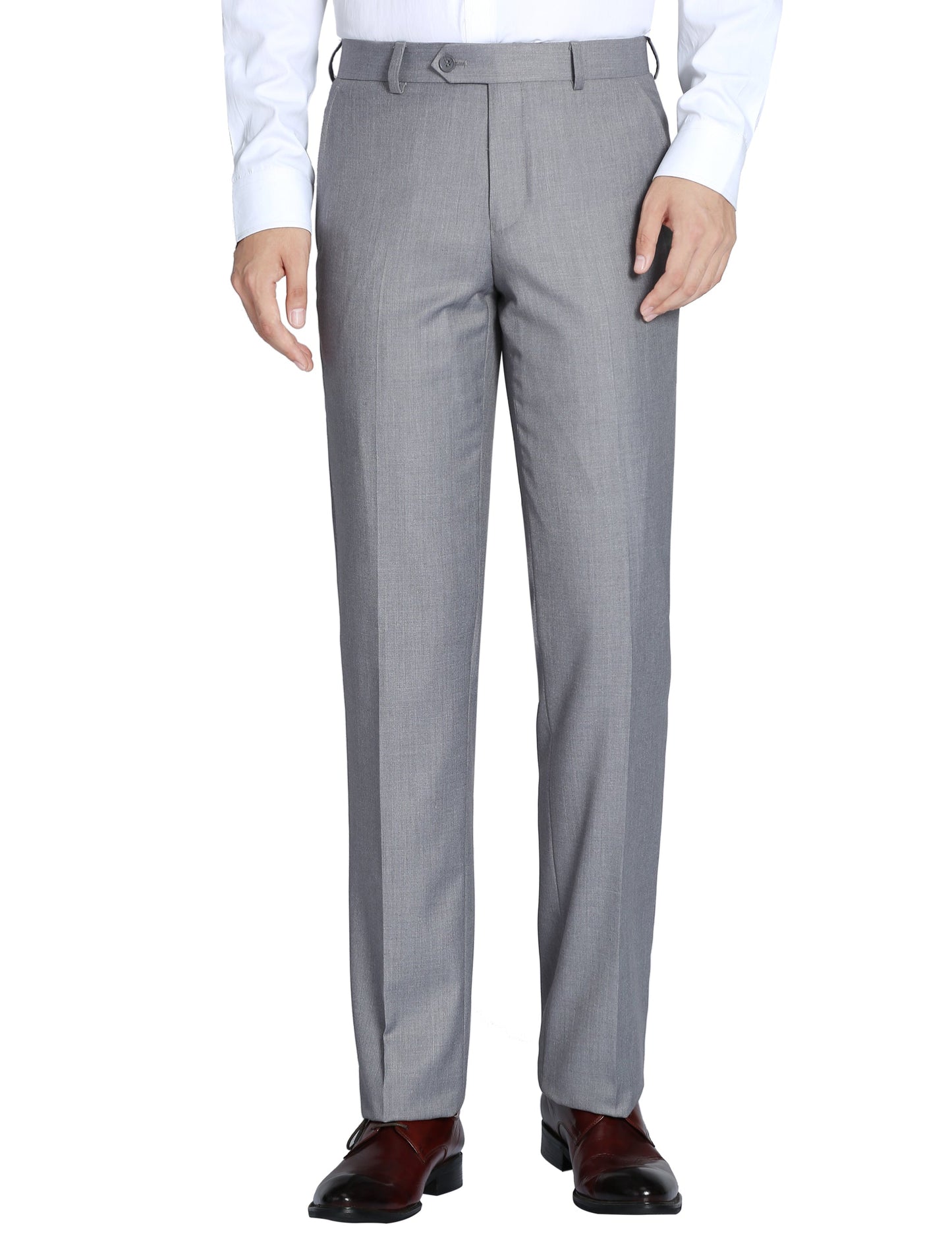 Men's Light Grey Slim Fit Dress Pants