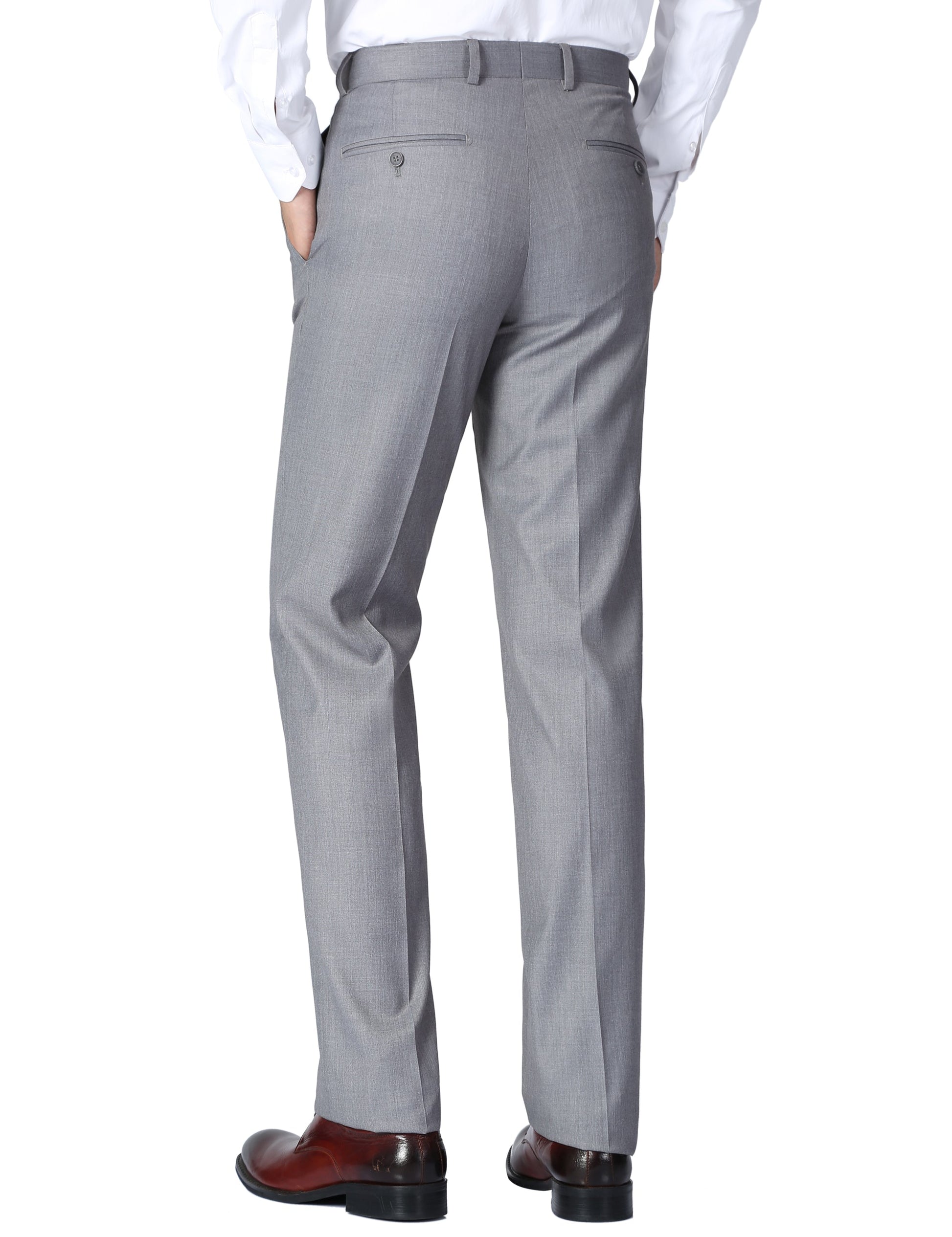 Men's Light Grey Slim Fit Dress Pants OMC Formal Men's Light Grey Slim Fit Dress Pants OMC Formal