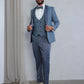 OMC Signature Men's Slim Fit Grey Modern Sequin Tuxedo Set (3-Pieces)