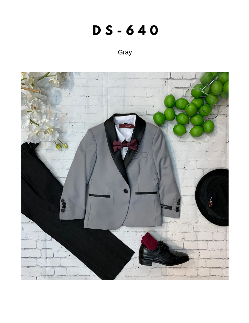Boy's Grey Slim Fit Tuxedo