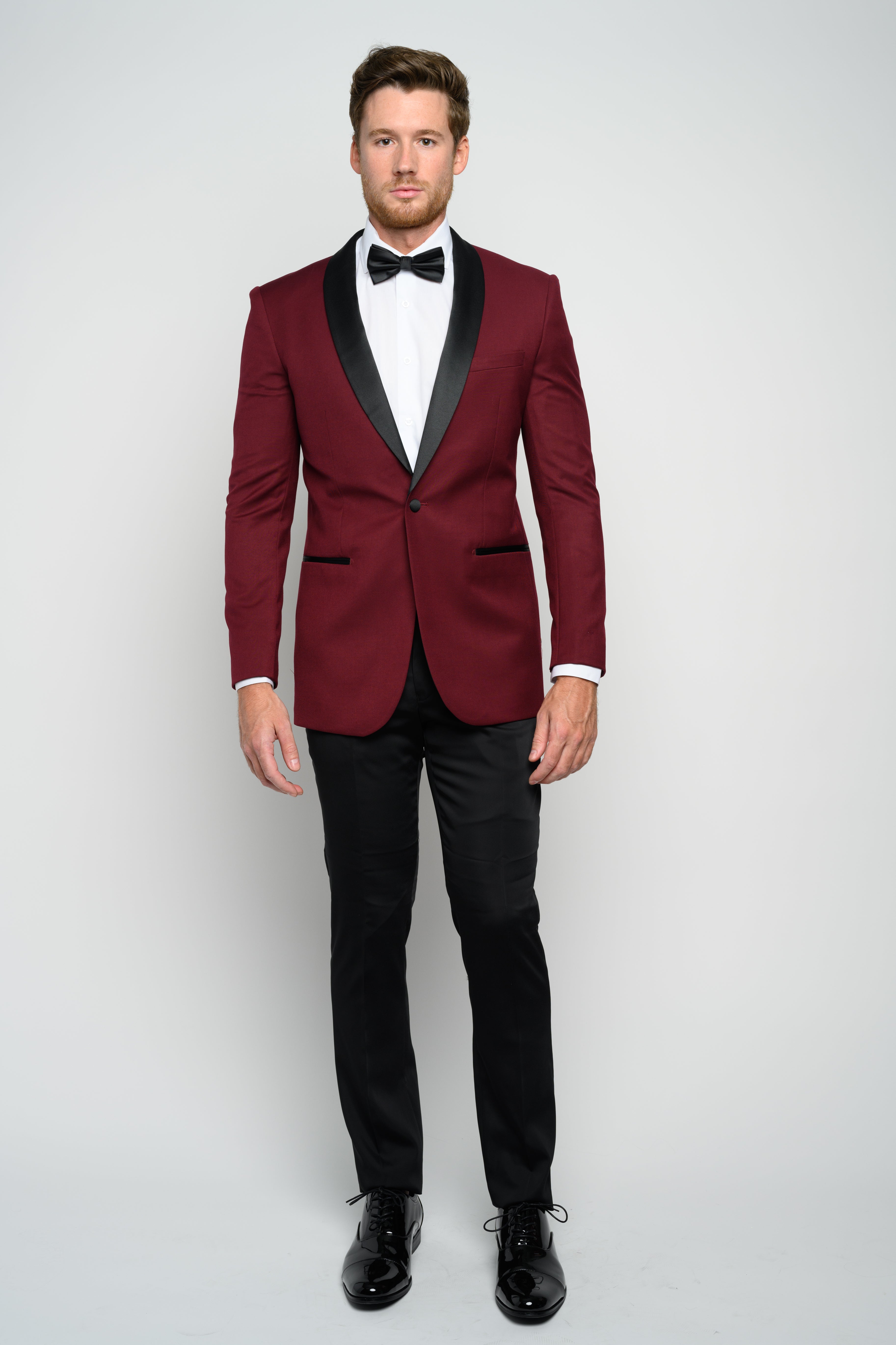 Burgundy tuxedo jacket with hotsell black lapel