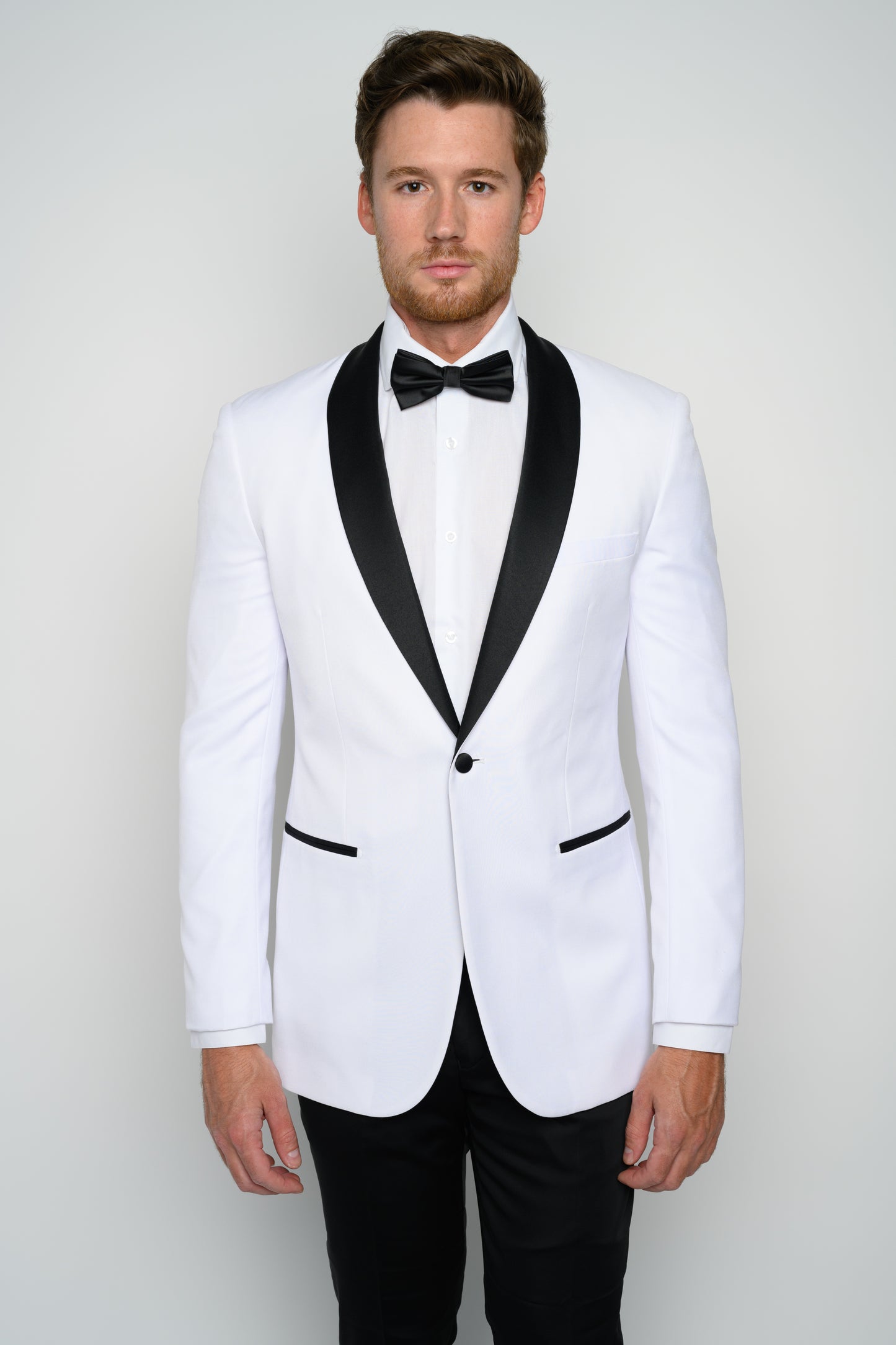 OMC Signature Men's White Lapel Slim Fit Tuxedo (2-Pieces) – OMC Formal