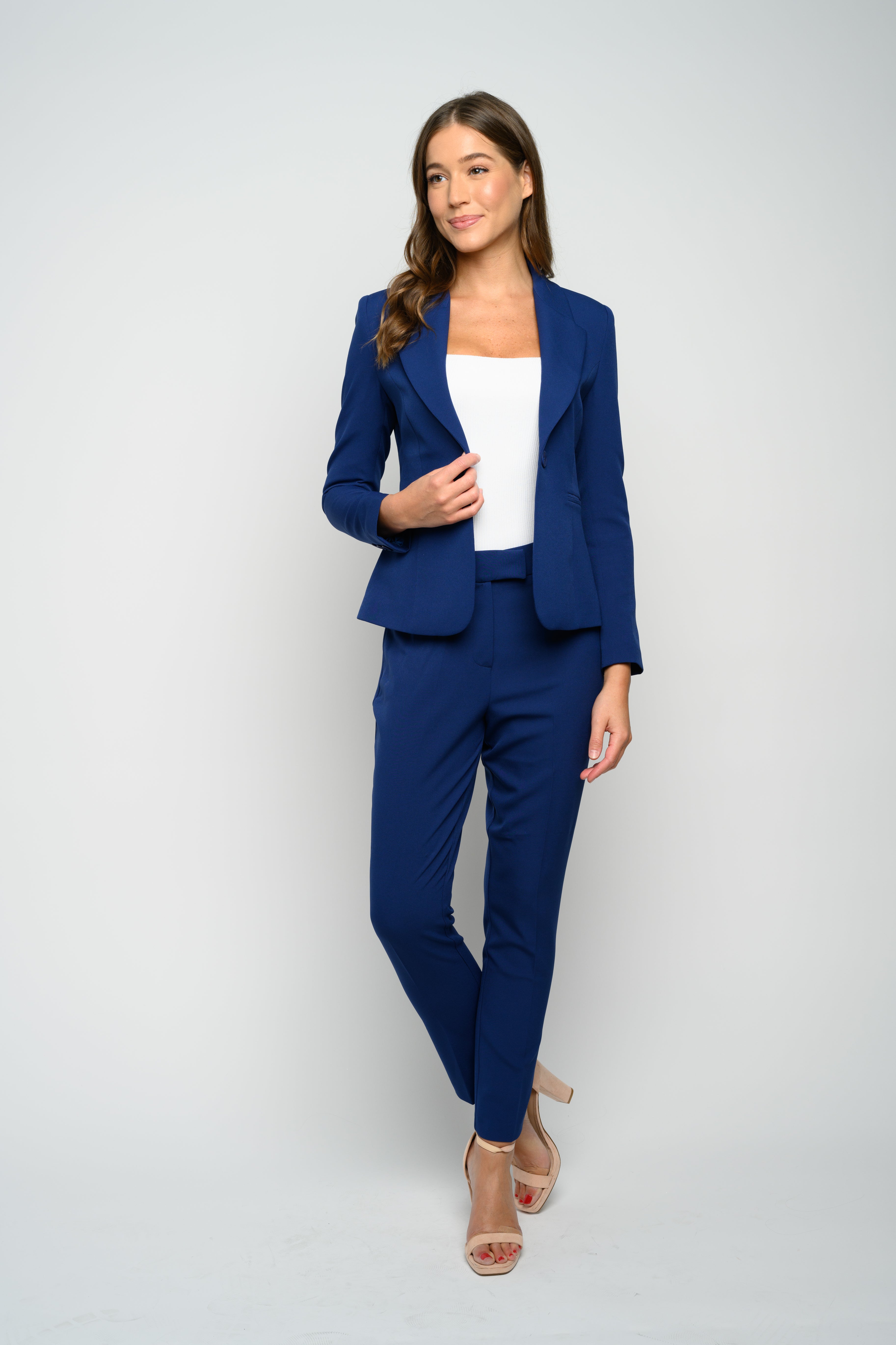 Women's Blue 3 Piece Tweed Suit – arabecca
