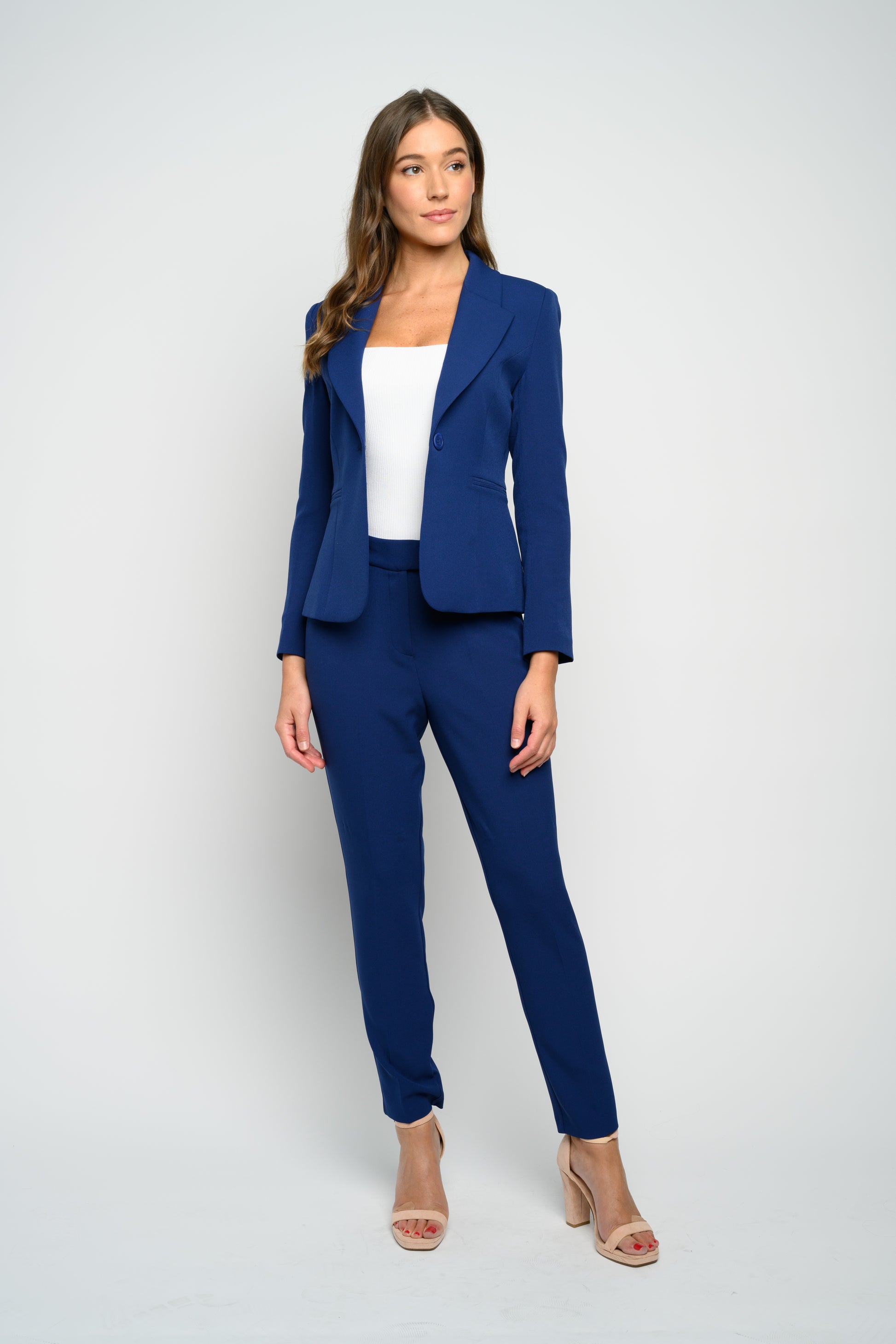 Royal Blue Pantsuit Formal for Tall Women, Blue 3-piece Pantsuit