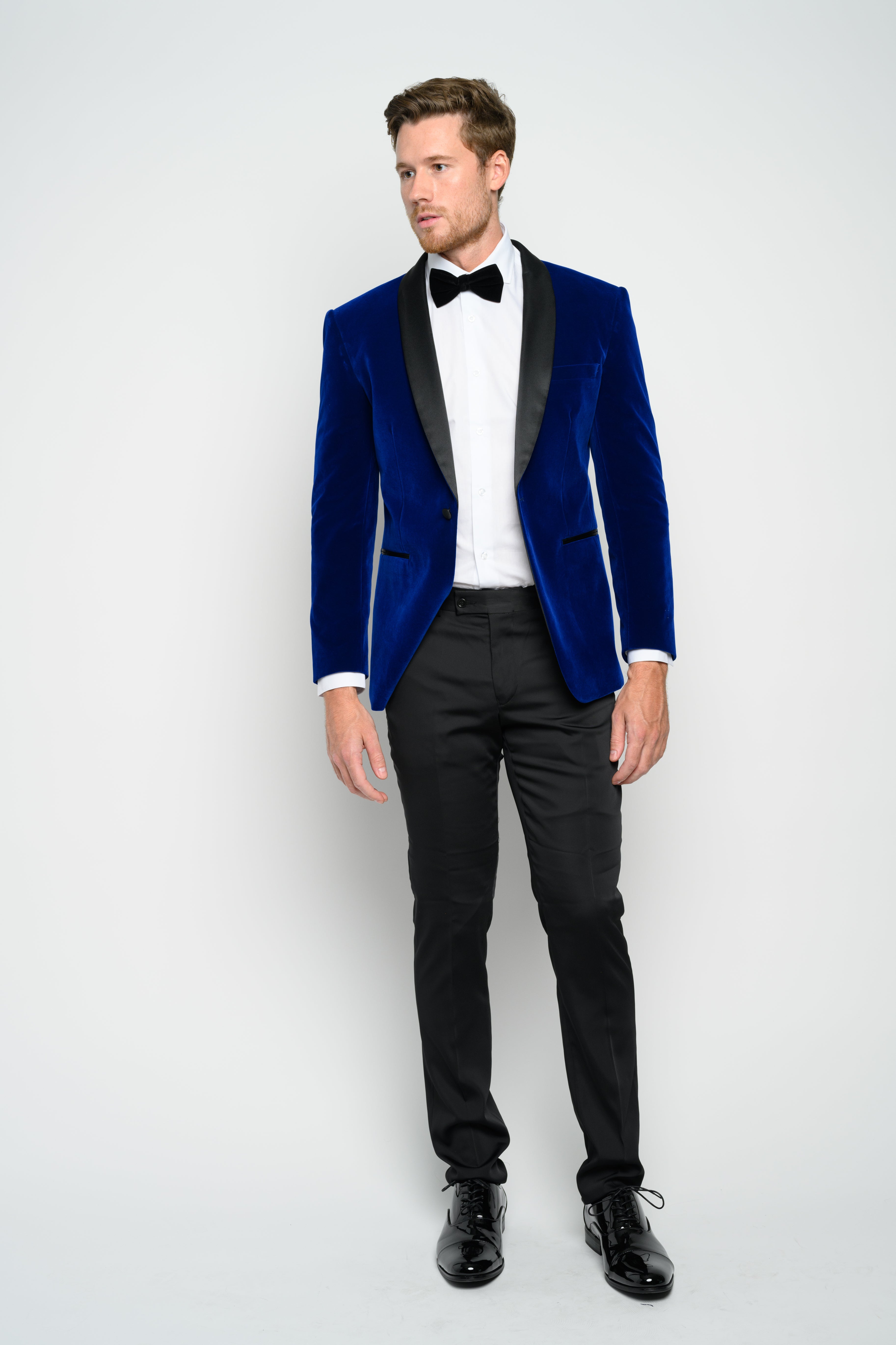 Mens blue velvet deals tuxedo jacket