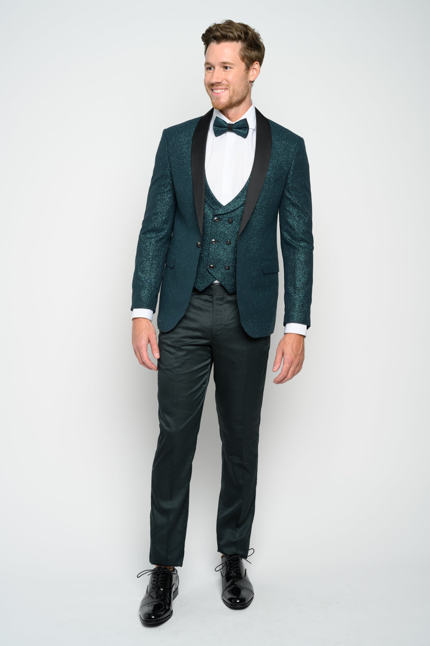 Men's Hunter Green Modern Sequin Tuxedo Set