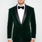 Men's Hunter Green Velvet Shawl Lapel Slim Fit Tuxedo Jacket