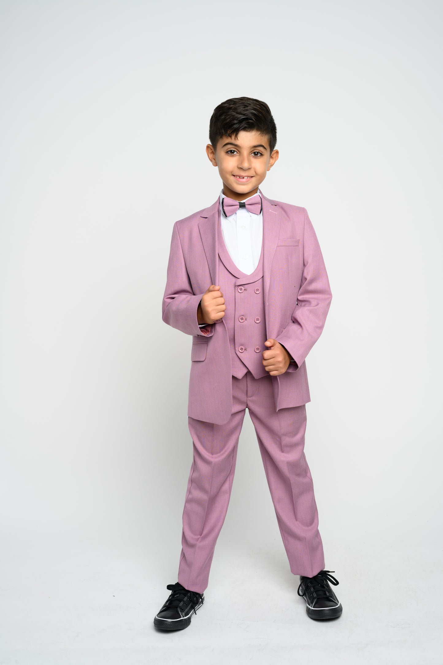OMC 4-Pieces Boy's Mauve Slim Fit Suit
