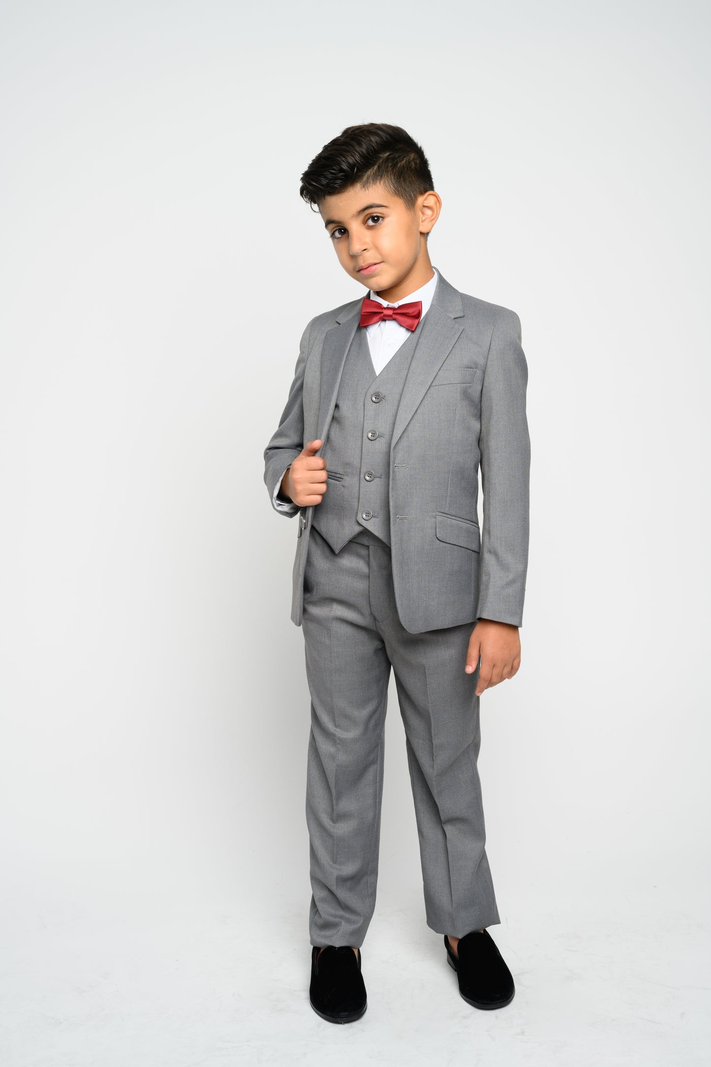 Boy's Medium Grey Slim Fit Suit