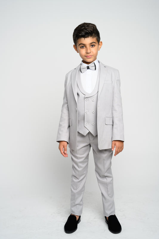 Boy's Silver Slim Fit Suit