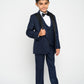 Boy's Navy Blue Modern Sequin Tuxedo Set