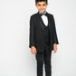 Boy's  Black Modern Sequin Tuxedo Set